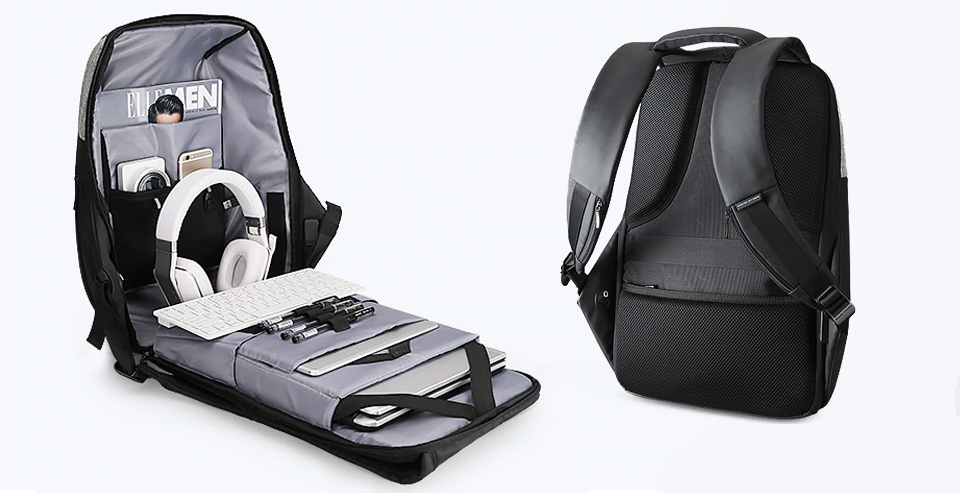 Отделения для ноутбука и планшета на задней стенке рюкзака.